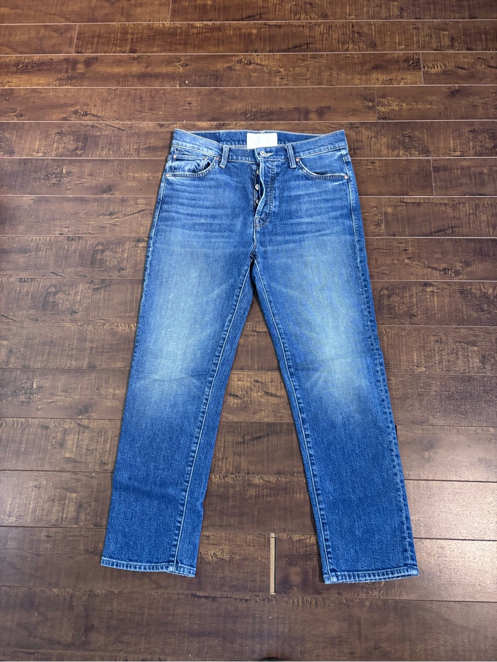 MOTHER Straight Jeans in Medium Blue Wash
